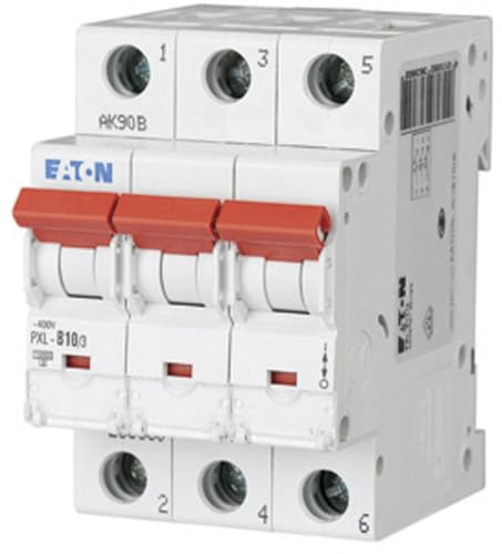 Eaton PXL Miniaturüberlastschalter Typ B, Pol 3-polig 10A 400V ac, Abschaltvermögen 10 kA xPole 48 V dc