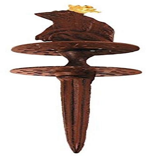 Esschert Design TG34 Frog Prince Garden Hose Guide, Antique Brown with Gold Crown, 13.5 H