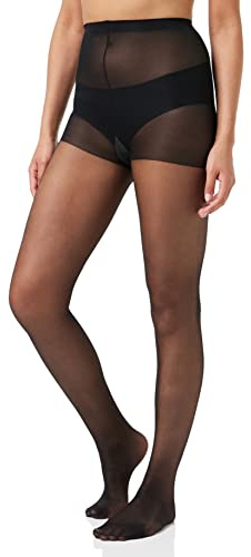 Charnos Women's 1pp 10 Denier Run Resist Tights, Black, M UK