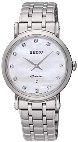 Seiko Damen Analog Quarz Uhr mit Edelstahl Armband SXB433P1
