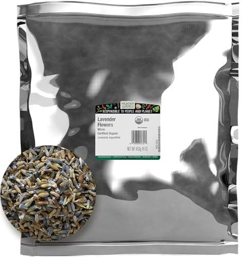 Frontier Co-op Lavender Flowers Whole, Certified Organic, Kosher | 1 lb. Bulk Bag | Lavandula angustifolia Mill.