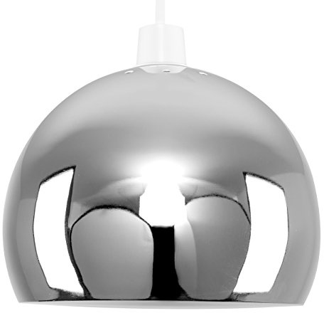 MiniSun | Mini Retro Chrome Arco Style Dome Ceiling Light Shade | Pendant Lights, Home Décor & Improvement Essential | 20cm Shade Width