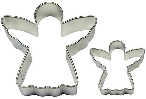 PME SC603 Plätzchen-und Kuchenausstecher mit Engelmotiv, kleines und großes Format, Sortiment, 2-teilig, Edelstahl, Silver, 8 x 2 x 5 cm