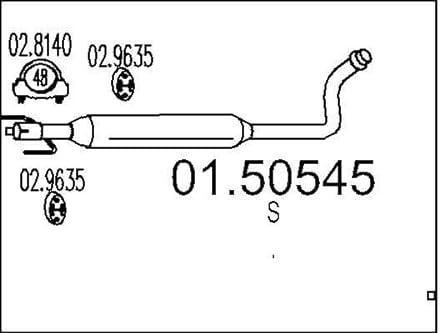 MTS Company 01.50545 Mittelschalldämpfer