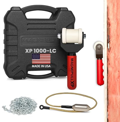 Magnepull XP1000-LC Magnetic Wire Puller for Electrical Tools W/Flexible Steel Leader & Durable Case, Does not work on Foam Insulation also not rcomended for steel studs without XP1000-8 Drop Magnet