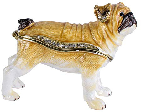 Deckeldose Mops Figur Schmuckdose Carlin Pillendose Box Faberge cl221 Palazzo Exklusiv