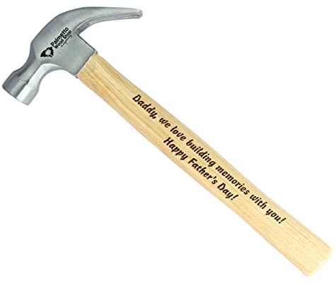 Palmetto Wood Shop Hammer - Laser Engraved Father's Day Gifts, Wood Hammer for Construction, Demolition, DIY Projects, Housework, Carpentry, Metalworking, Framing - Full-Size, 12.5-inch Claw Hammer