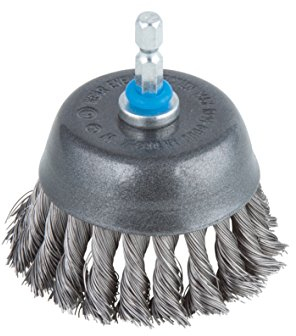 wolfcraft 2704000 Topf-Drahtbürste gezopft, 6 mm Schaft Ø 65