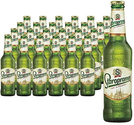 Staropramen Premium - Cerveza Checa estilo Pilsner - Alc. 5,0% Vol. - Caja de 24 botellas de 330 ml - Total: 7920 ml
