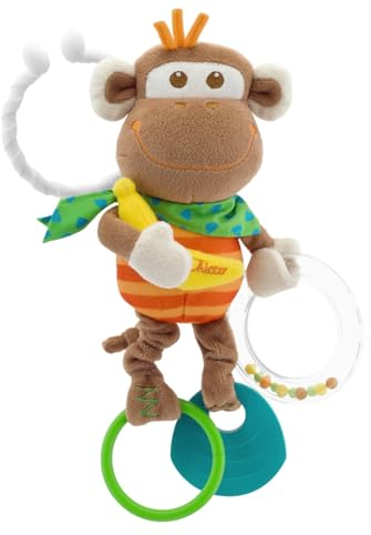 Chicco Sonajero Mono Vibrante, con Anilla Universal para Carros, Sillas de Paseo o Coche, Actividades Manuales, Mordedor Dentición, Efecto Vibración, Juego Sensorial, Bebés A Partir de 3 Meses