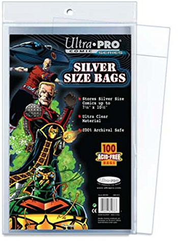 Ultra Pro 81976 Silver Size 7-1/4 X 10-1/2 Comic Bags (100)