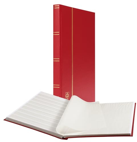 Leuchtturm 334124 Álbum para coleccionismo de Sellos - Libro de reservas Basic - 32 páginas DIN A4 Blancas - sin Forro, Cubierta roja