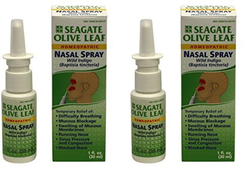 Seagate Products Homeopathic Olive Leaf Nasal Spray 1 oz Bottle, 2 Pack, 1 Fl Oz (Pack of 2)