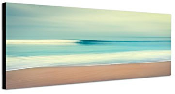 Augenblicke Wandbilder Keilrahmenbild Wandbild 150x50cm Meer Strand Vintage abstrakt verschwommen