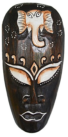 Maschera da parete dipinta, in legno, proveniente da Bali, 20 cm