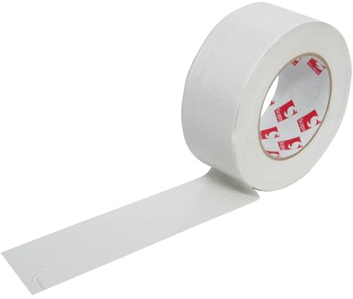 QTX | Ultimate Heavy-Duty Gaffa Tape - 50 Metres x 48mm | Waterproof, Easy Tear, Strong Adhesive | White | Outdoor & Indoor Use | Ideal for Repairs, Craft & Packing