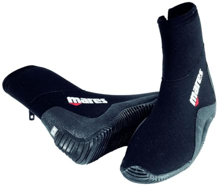 Mares Adult Classic 5mm Neoprene Scuba Diving Boots for Men & Women - Wide Toecap, Levelled Sole & Side Zip, 9 US