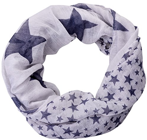 Miobo Leichter breiter Stern Loopschal Snood Schlauchschal Rundschal in vielen schönen Farben (One Size, Grau)