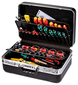 Parat Werkzeugkiste / Werkzeugbox CLASSIC Plus TSA Lock (Werkzeugkoffer, Dokumentenfach und Schloss, Material: X-ABS-Kunststoff; schwarz (leer – ohne Inhalt))