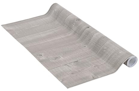 Klebefolie Perfect Fix® Bretter Taupe, Holzfolie, Dekofolie, Möbelfolie, Tapeten, selbstklebende Folie, ohne Phthalate, keine Luftblasen, Natur-Holzoptik, 67,5cm x 2m, Stärke: 0,15 mm, Venilia 53355