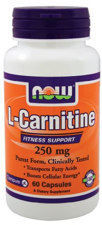 Now Foods L-Carnitine, 250mg, 60 Capsules
