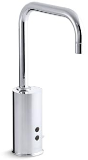 KOHLER Gooseneck Touchless single-hole lavatory sink faucet with Insight™ sensor technology and temperature mixer, AC-powered, 0.5 gpm