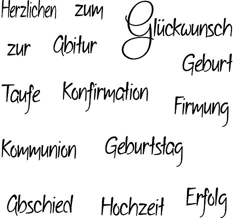 Rayher 59836000 Clear Stamp Anlass 2, Transparent, 5x91x3.2mm | Durchsichtige Stempel „Anlass“, selbstklebend, 14 Texte zum Gratulieren zu vielen wichtigen Ereignissen im Leben