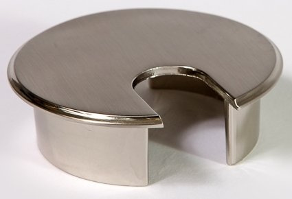 63mm Desk Cable Tidy Outlet Grommet Insert - Satin Nickel