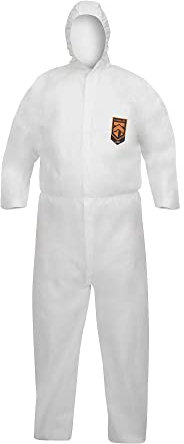 KleenGuard A40 sprüh- und partikeldichte Schutzanzüge mit Kapuze 97940 – PSA – 1 x weißer Einweg-Schutzanzug in Größe 2XL