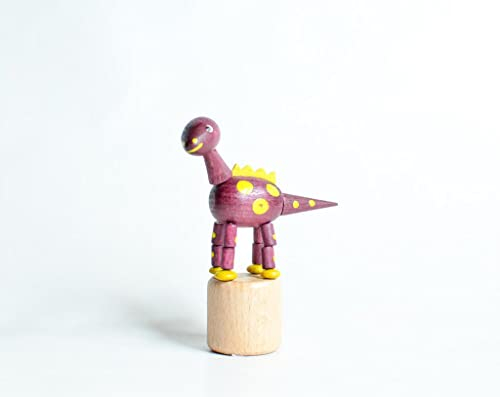 Rudolphs Schatzkiste Holzspielzeug Wackelfigur Dinosaurier lila Höhe=9cm NEU Spielzeug Wackeln Wackeltier Wackelspielzeug Figur Holzspielzeug Holztier Tier Drücken Drückfigur Holz Holzfiguren Seiffen Erzgebirge