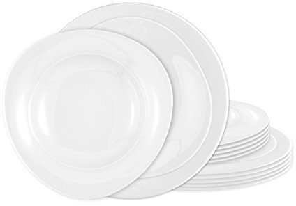 Seltmann Weiden Trio Blanc uni Service de table 12 pièces.