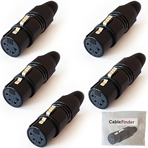 Loops 5x XLR 4 Pin/Pole Female Connector Socket–Solder Adapter Audio Cable/Lead Jack OFFICIAL