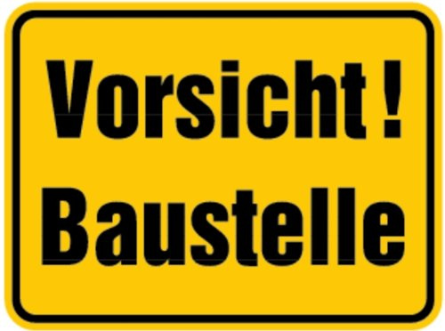 LEMAX® Baustellenschild, Vorsicht! Baustelle, 300x400mm Alu geprägt 400x300mm