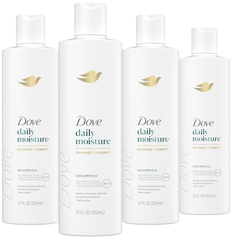 Dove Nutritive Solutions Moisturizing Shampoo 4 Count for Dry Hair Daily Moisture with Pro-Moisture Complex for Manageable and Smooth Hair 12 oz