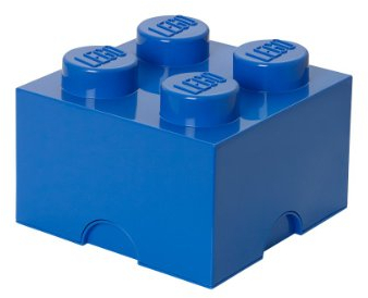 LEGO Aufbewahrungsstein, 4 Noppen, Stapelbare Aufbewahrungsbox, 5,7 l, blau
