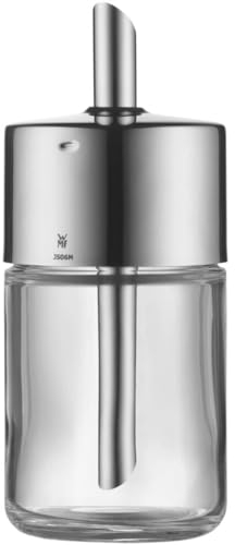 WMF Barista - Dosificador azúcar 240g - 15 cm Altura Azucarero Ø 6,6 cm, Vidrio y Acero Inoxidable Cromargan, Plateado