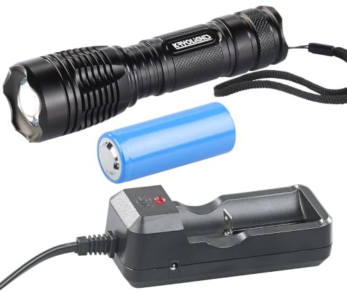 KryoLights Starke Taschenlampe: LED-Taschenlampe TRC-144.a mit Akku und Ladegerät, 1.000 lm, IP44 (LED Taschenlampe aufladbar, wiederaufladbare, Taschenlampen 1000)