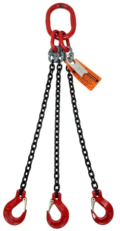 Advantage Rigging - Chain Sling - 1/2 x 6' Triple Leg with Sling Hooks - Grade 80