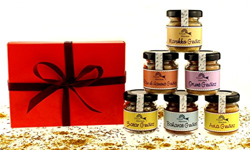 Orientalisches Gewürzset mit 6 verschiedenen Spezialitäten in der Geschenkbox aus der Finca Marina Gewürzmanufaktur