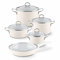 RIESS, 0558-011, Emailset, NOUVELLE AVORIO EXTRA STARK, 5-TLG, 4 Töpfe und eine Bratpfanne