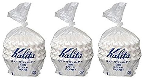 3 X Kalita: Wave Series Wave Filter 185 (2-4 Persons) White. 300 Pieces (Japan Import)