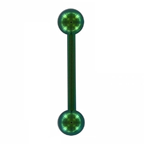 eeddoo Piercing Stab Barbell Grün Titan Stärke: 1,2 mm Länge: 12 mm 4 mm