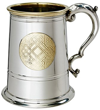 Wentworth Pewter Keltischer Bierkrug, Zinn und Messing, 55 ml
