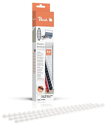 Peach Plastik Binderücken 6mm Weiss Inhalt 25 Stück