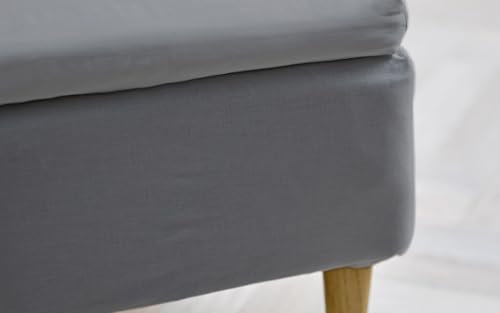 Södahl Calm Topper Spannbettlaken aus 100% Bio-Baumwolle, 180 x 200 x 8 cm, Stone Grey