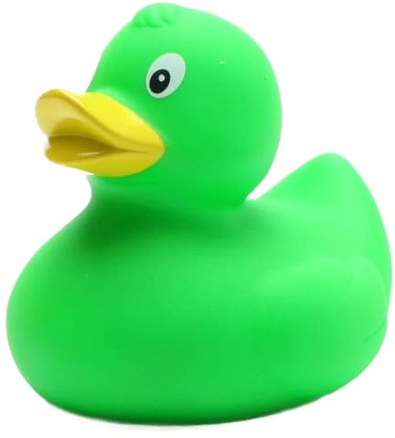Badeente L: 8 cm - viele Farben (grün/gelb)