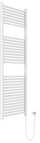 ERCOS | Scaldasalviette Elettrico Bagno TEKNO con Resistenza Termolimitata On/Off, Colore Bianco, Larghezza 500 mm, Altezza 1500 mm