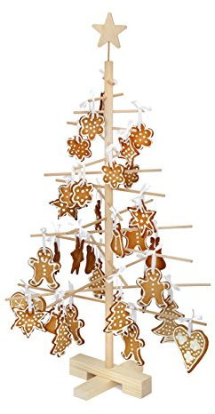 xmas3, Künstlicher Weihnachtsbaum aus echtem Holz. Kräftig, Platzsparend, Nachhaltig und Einfach. Perfekte Weihnachtsbaum Alternative. 48 x 48 x 75 cm, 16 Ästen.