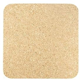 Cleverbrand Salvamanteles de Corcho, Resistente al Calor, Aprox. 15 x 15 cm, 10 mm de Grosor, Cuadrado, salvamanteles de Corcho Natural para ollas y sartenes - Made in Portugal