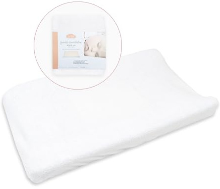 Ti TIN Copri Fasciatoio Universale con Tessuto Elastico Adattabile | Coprifasciatoio 100% Microfibra Morbida e Assorbente, 80x50 cm, Colore Bianco